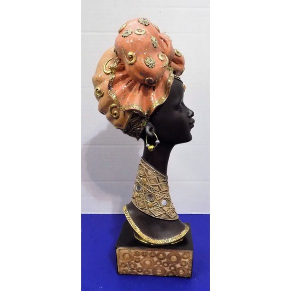 NEW Black African Queen Statue Figurine Bust - Picture 2 of 5